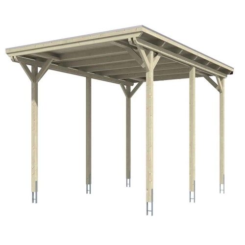 Skan Holz Caravan-Carport Emsland 404x604 cm mit erhöhter Einfahrt