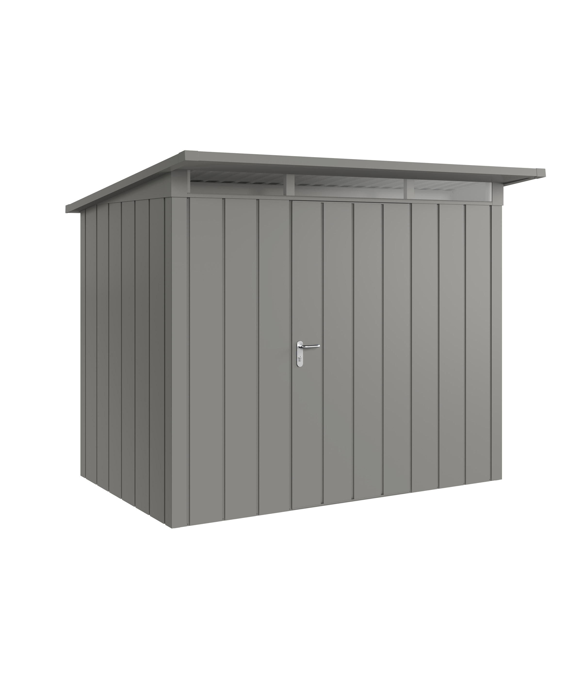 Hörmann Metall-Gerätehaus Juno JPD mit Pultdach B 262 x T 166 cm (JPD 8) Motiv Modern (mit schmalen Lamellen) Einzeltür ...