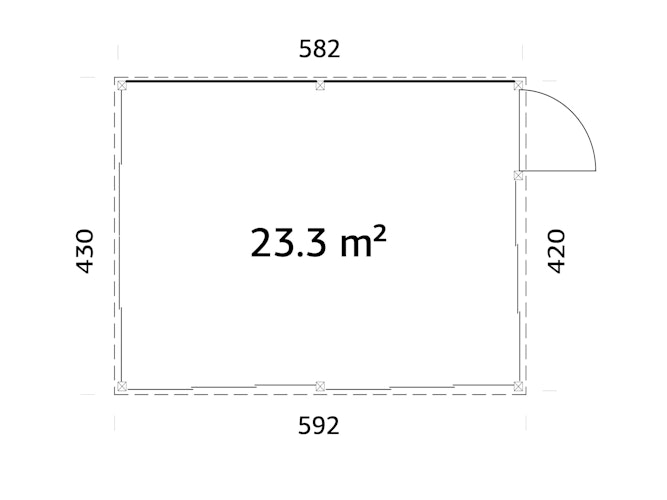 Palmako Glashaus Saga 23,3 m² Slide Plus