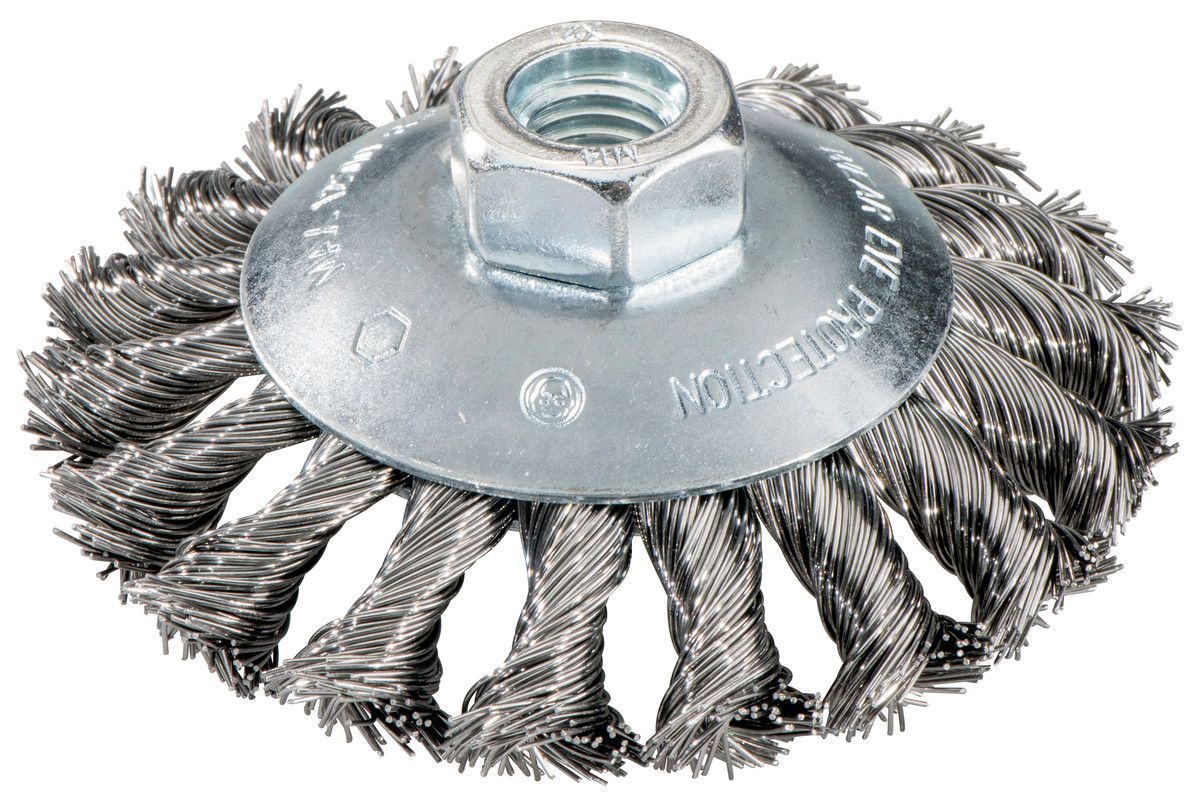Metabo Rundbürste 100x0,5x10 mm/ M 14Stahldraht gezopftgekröpfte AusführungDrahtstärke 0,50 mm