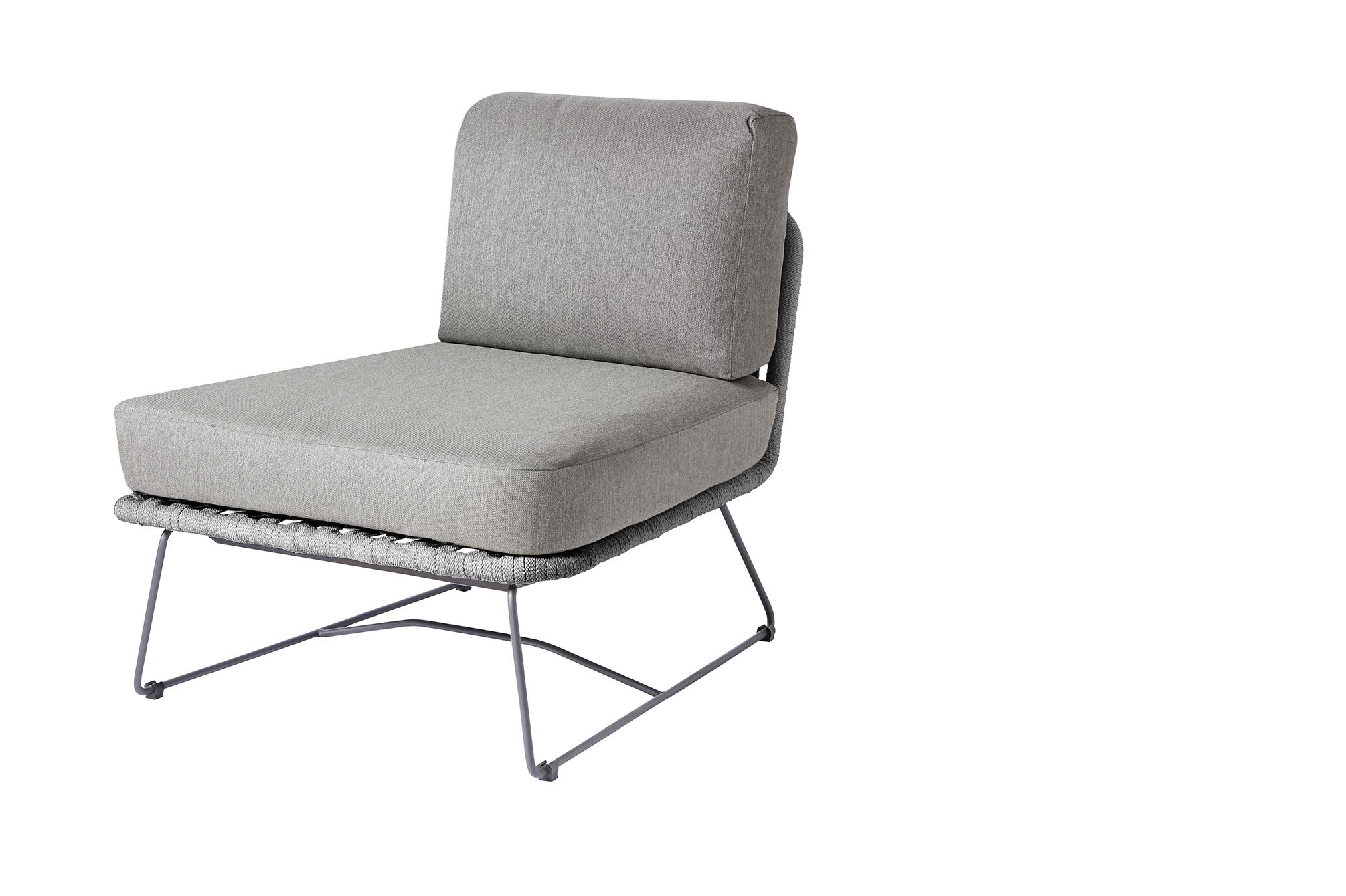 Diamond Garden Lounge Mittelmodul MILOS, Edelstahl Dunkelgrau / Rope / Sunproof (100 % Polypropylen)