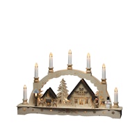 Konstsmide Weihnachtsbeleuchtung  Holzsilhouette sieben Kerzen