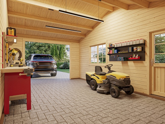 Palmako Garage Roger 19,0 + 16,2 m² - 44 mm - ohne Tor