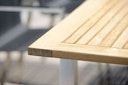 STERN Gartenmöbel-Set POLARIS 3, Ausziehtisch 162/220 x 90 + 6 Stapelsessel, Edelstahl / Teak