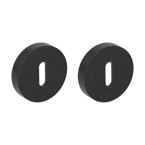 Griffwerk Rosettenpaar rund GK4 -Graphitschwarz Schraubt. -BB