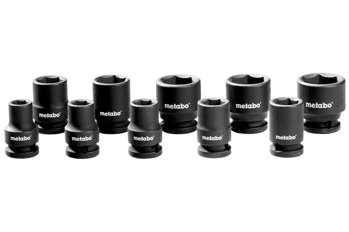 Metabo Steckschlüsselsatz 10-teilig für Schlagschrauber und Ratschenschrauber 3/8"