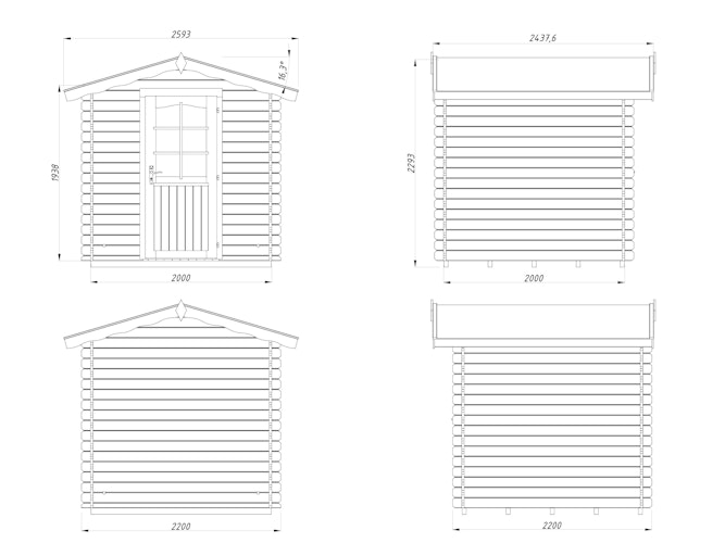 Palmako Gartenhaus Vivian 3,8 m² - 28 mm