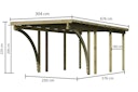 Karibu Carport Einzelcarport Eco 1/2 - kesseldruckimprägniert