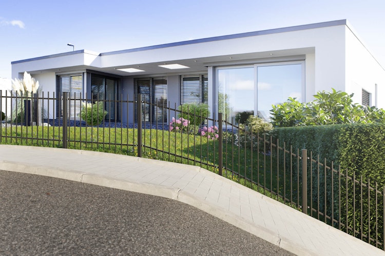 dz Steigungszaunset Residenz select+ BASEL 1910 mm, Pfosten MZRSPP mit Alu-Abdeckkappe