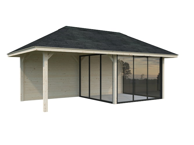 Palmako Pavillon Bianca 16,6 m² Set 506 Slide Plus mit Isolierglas-Schiebetüren