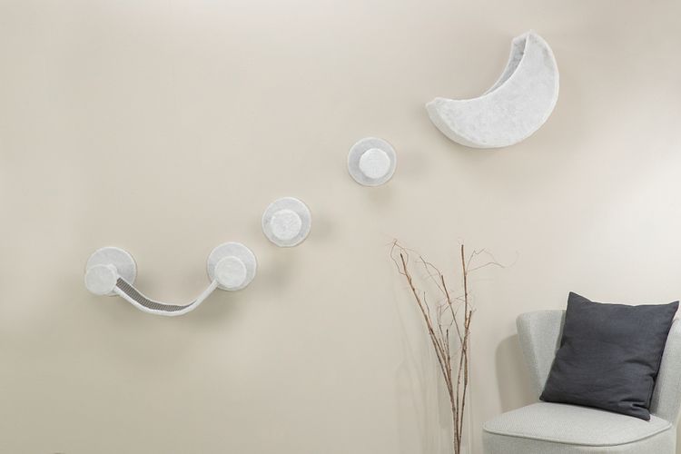 TRIXIE Wandset, Plüsch, 4 Teile, weiß/grau