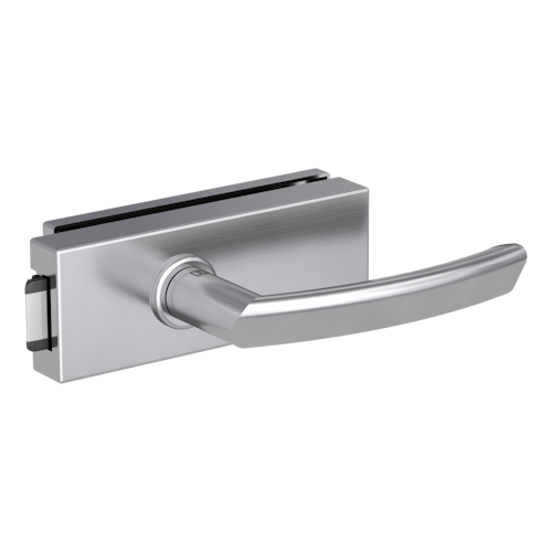 Griffwerk Jette PURISTO S -Edelstahl matt Ganzglastürbeschlagset -3-teiliger Bandsatz -mit Griff JETTE CRYSTAL -EM -UV