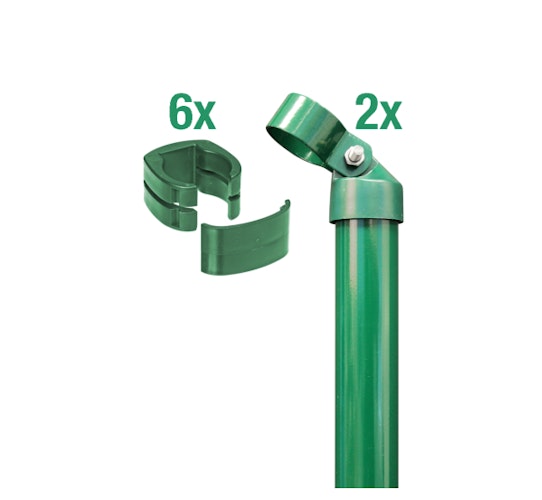 Alberts® Zauneck-Set f. Schweißgitter, grün kstb.,zE,f.Höhe 810 mm 602208