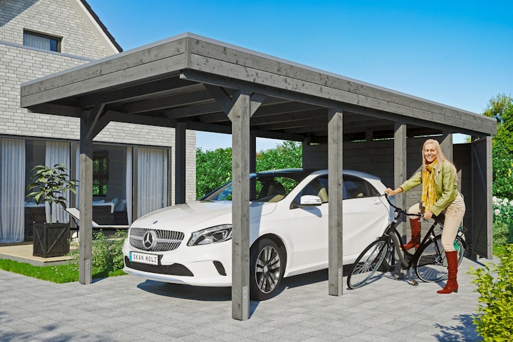 Skan Holz Carport Friesland 314x708 cm inkl. Abstellraum Sparset 2