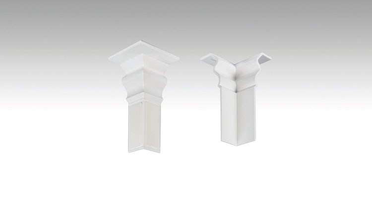 MeisterWerke Zubehör-Steckfußleiste Innenecke Hamburgerprofil-weiß 2001 - 10 PK / 11 PK / 12 PK / 13 PK