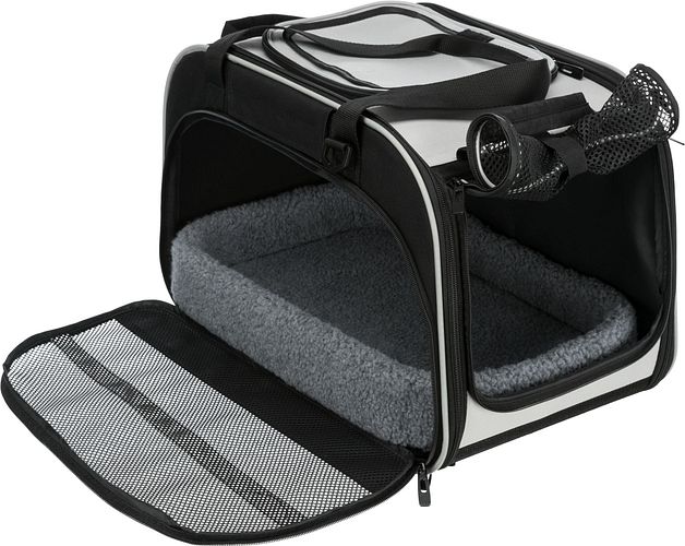 TRIXIE Wohn- und Transporttasche Valery, 29 × 31 × 49 cm, schwarz/grau