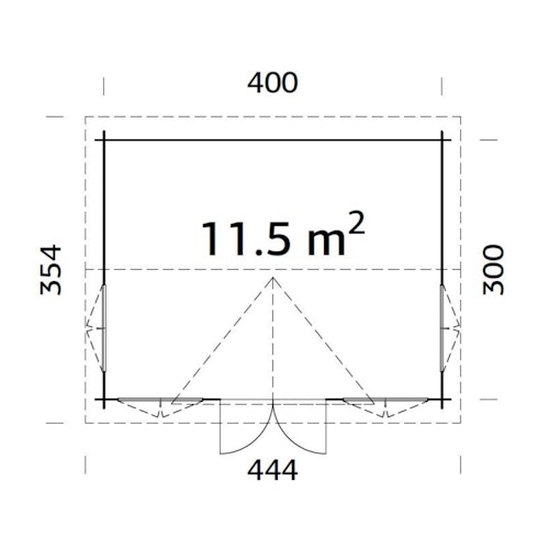 Palmako Gartenhaus Claudia 11,5 m² - 34 mm