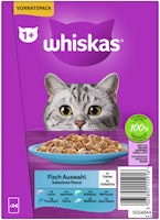 WHISKAS 1+ Fisch Auswahl in Gelee 24 x 85 Gramm Multipack Katzennassfutter