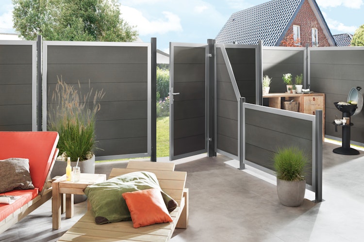 TraumGarten Design WPC Alu Rahmen Silber 1800 x 1800 mm