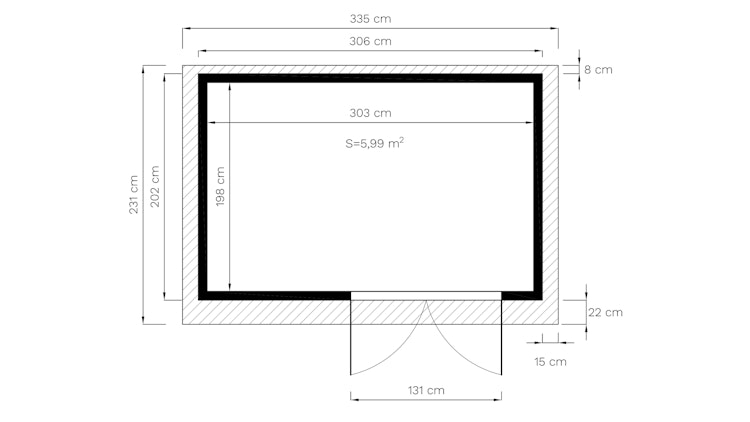 Bertilo Gerätehaus Pent Modern 4 - 18 mm