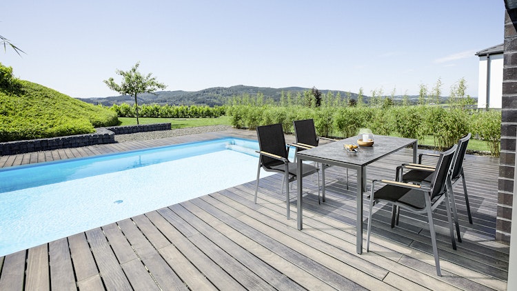 Kettler HPL-Ausziehtisch CUBIC 140/210 x 70 cm, Aluminium / HPL Anthrazit - Sonderaktion