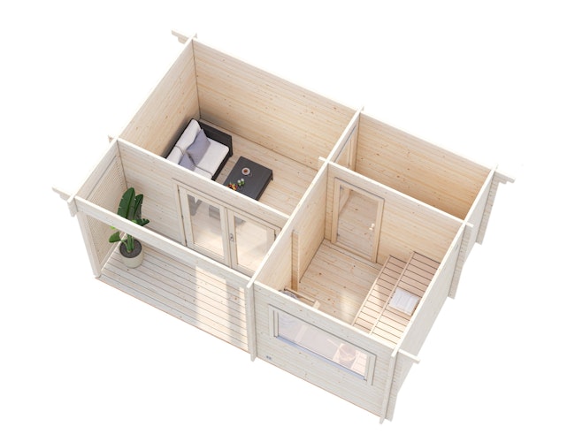 Palmako Gartensauna Sanna 11,5 m³ - 44 mm