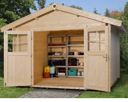 Weka 28 mm Gartenhaus Premium 28 mit Vordach (20 cm)