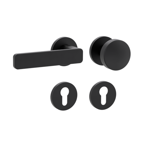 Griffwerk Wechselgarnitur VAYA 265 MINIMAL MODERN fast2fix Fast2Fix Rosetten rund Knopf R2 Graphitschwarz L