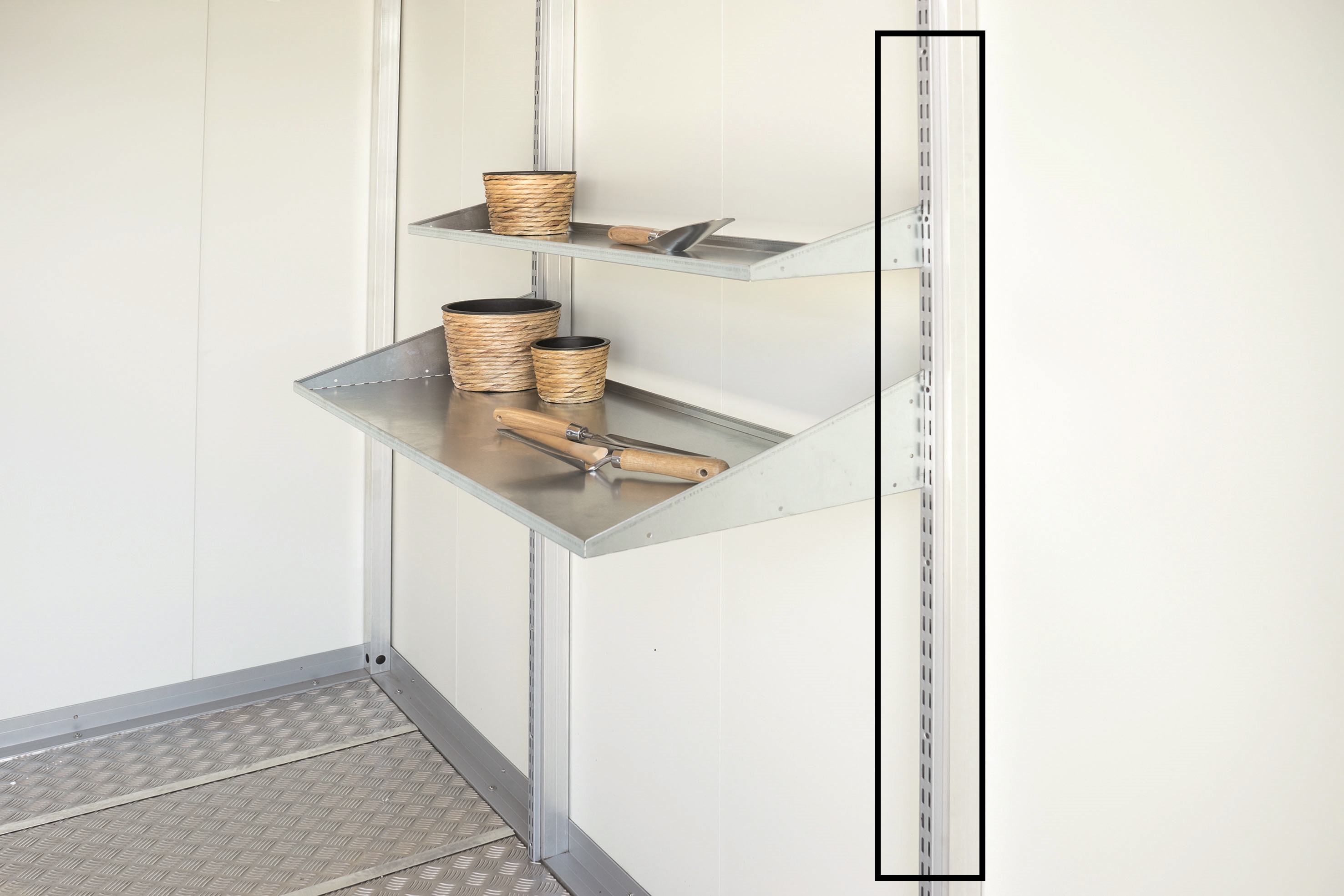 Biohort Regalsteher für CasaNova Metall Gartenhaus (2-Stück-Packung)