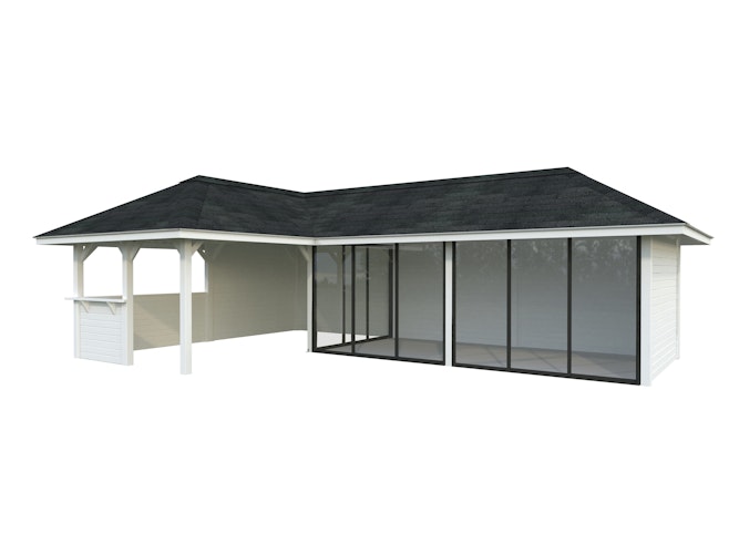Palmako Pavillon Bianca 33,2 m² Set 520 Slide Plus mit Isolierglas-Schiebetüren