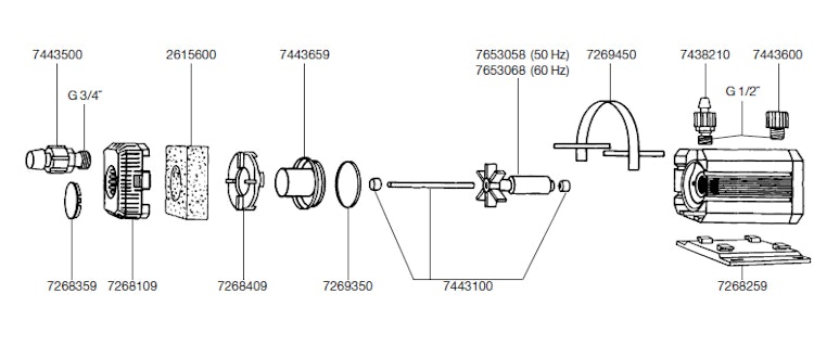 EHEIM 7653058 Pumpenrad Ersatzteil für 1060/1260/1262/1264/3160/3260/3264