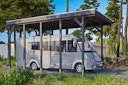 Skan Holz Caravan-Carport Friesland 397x708 cm mit erhöhter Einfahrt