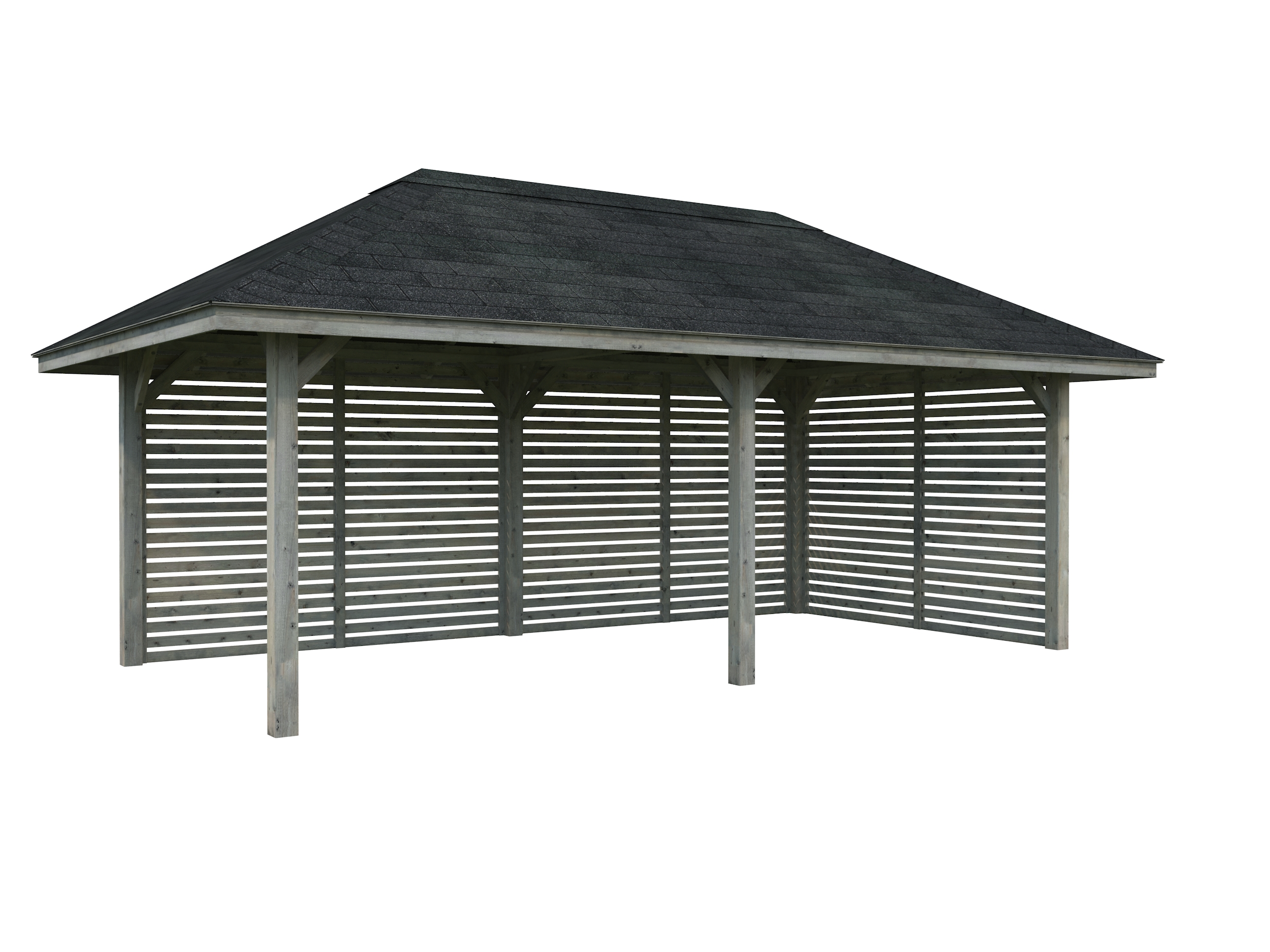 Palmako Pavillon Bianca 16,6 m² Set 109 grau tauchgrundiert