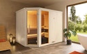 Vorschaubild Weka Elementsauna Varberg 4 Trend Familiensauna mit Eckeinstieg & weiß lasierten Fronten - 68 mm