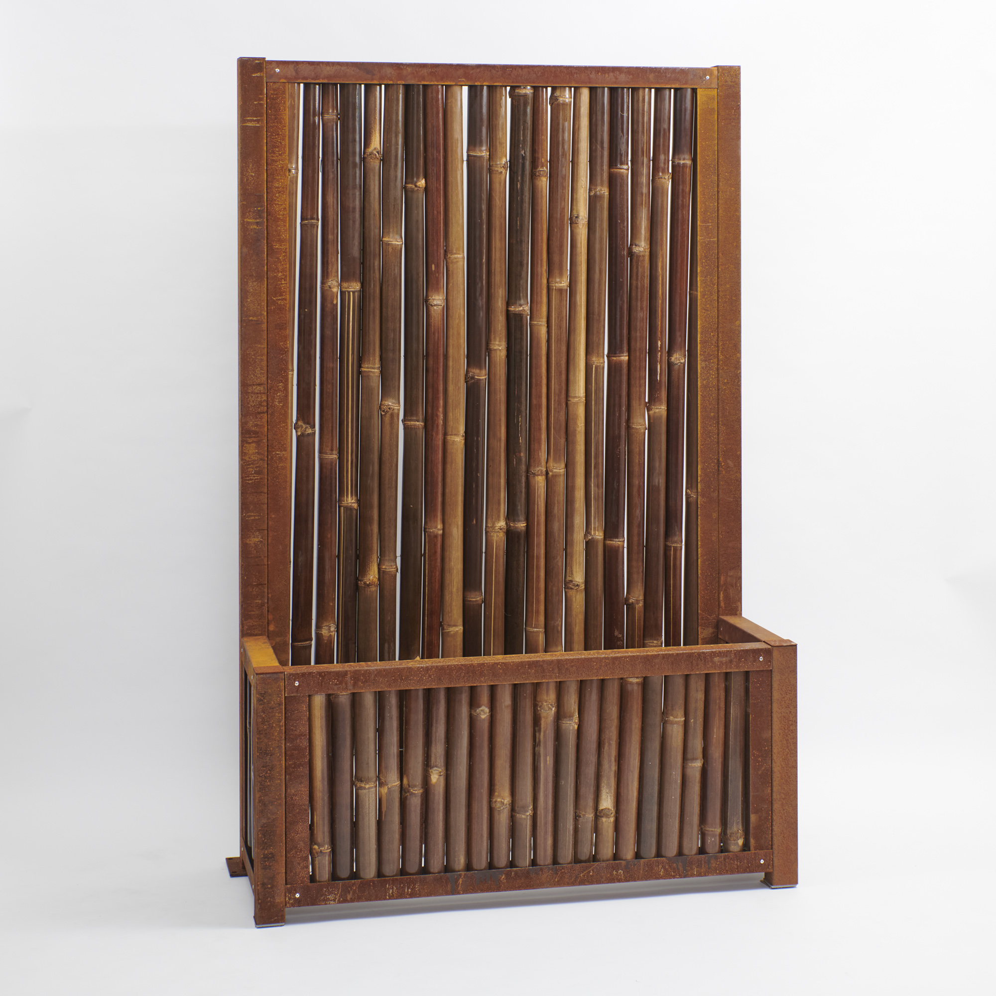 BambusBASIS Hochbeet mit Sichtschutz | Hochbeet - H: 70cm x B: 102cm x T: 44cm | Sichtschutz - H: 185cm x B: 102cm | Cor...