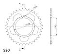 Vorschaubild Supersprox Alu-Kettenrad 530 36Z (Schwarz)