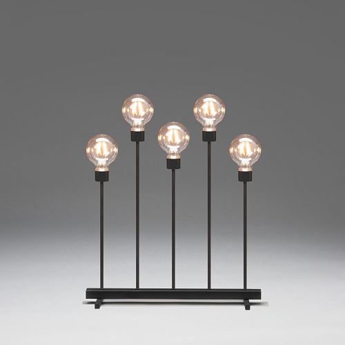 Konstsmide Weihnachtsbeleuchtung LED Metallleuchter schwarz Dimmer 54cm