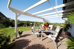 Skan Holz Echtglas-Dacheindeckung für Terrassenüberdachungen (im Austausch mit Polycarbonat) Skan Holz Echtglas-Dacheindeckung für Terrassenüberdachungen (im Austausch mit Polycarbonat)Zubehörbild