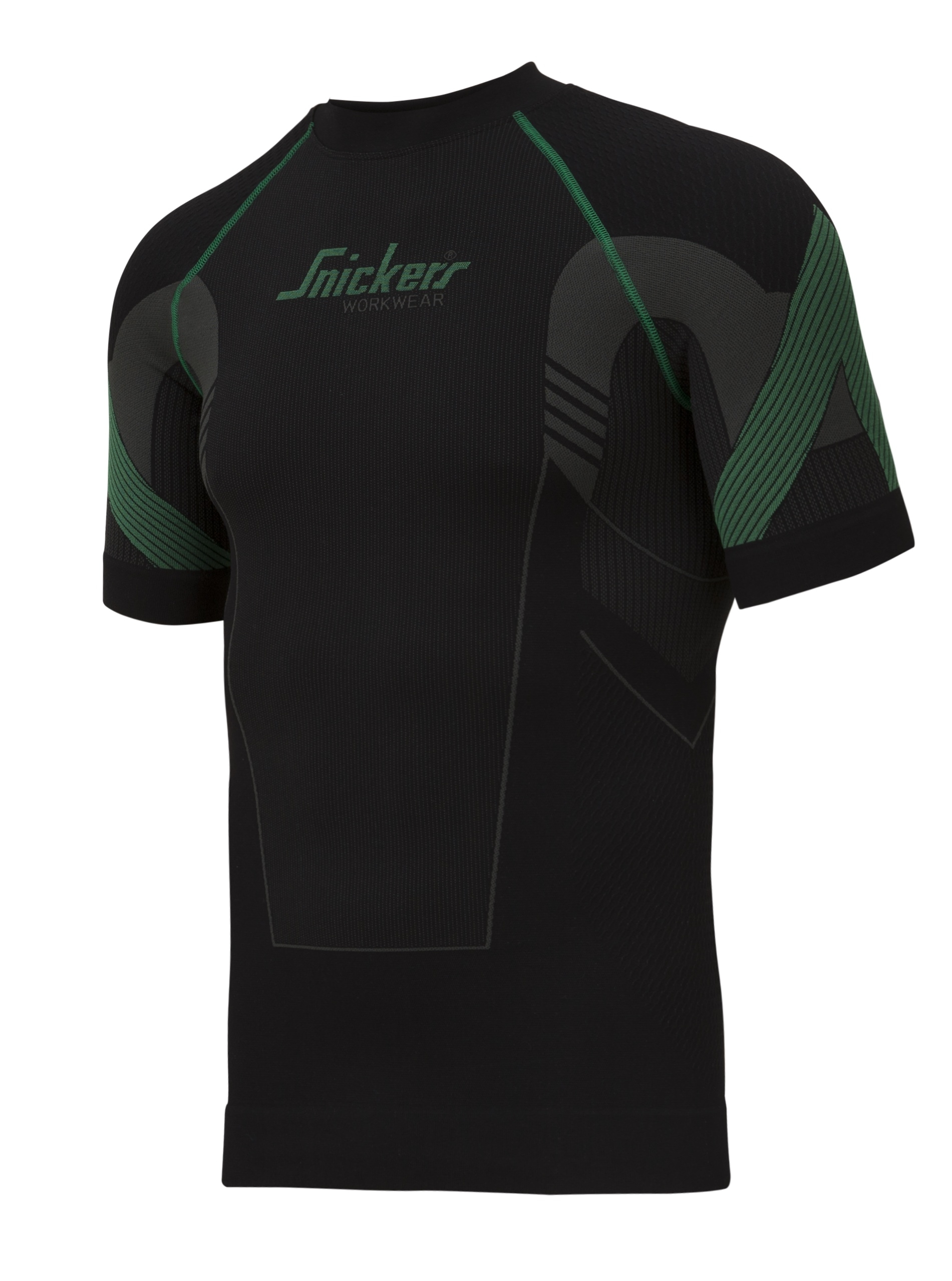 Snickers Workwear 9426 FlexiWork Kurzarm-Shirt - schwarz-grau Gr. M