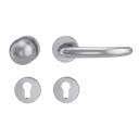 Vorschaubild Griffwerk ULMER GRIFF Klipptechnik | DESIGN MANUFAKTUR FS Panik -Edelstahl matt  Rosettengarnitur -Klippt. R4 -WR -Stift 9mm -TS 38-50mm