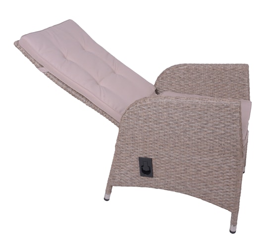 Garden Pleasure Gartenmöbel Set BRAGA 03, Tisch 180 x 90 + 4 Sessel, Polyrattan / Akazie / Kissen 100 % Polyester