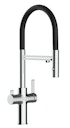 Vorschaubild 3 Wege Wasserhahn Küchenarmatur, FC, mit 360° schwenkbarem Auslauf, abnehmbare 2 strahl Handbrause, Verchromt / Schwarz