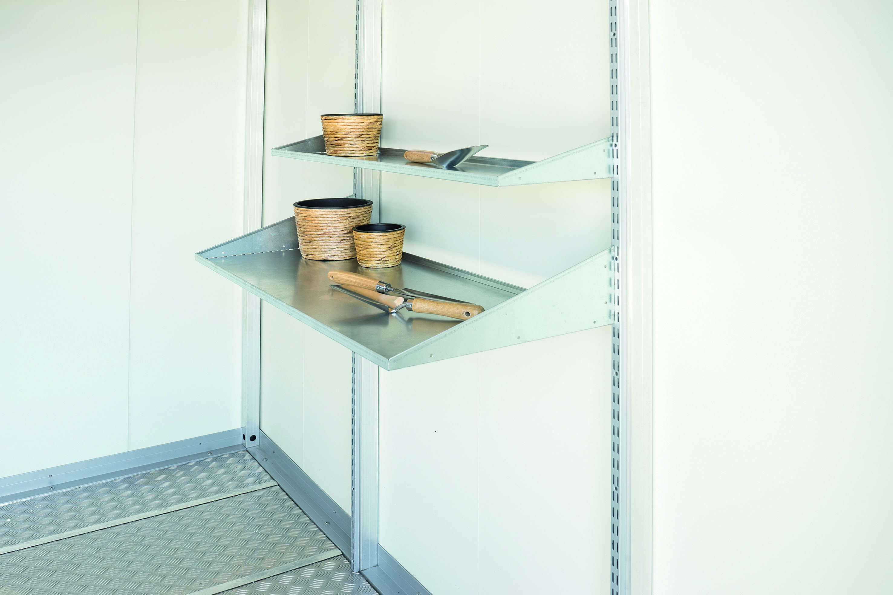 Biohort Regalböden 24,5 x 99 cm für CasaNova Metall Gartenhaus (2-Stück-Packung)