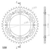 Supersprox Stealth-Kettenrad 530 44Z (Orange)