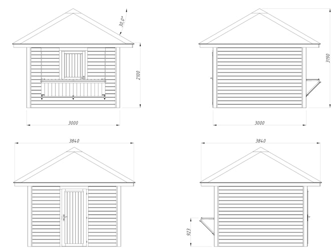 Palmako Marktstand Bianca 8,3 m² Set 104 - 28 mm
