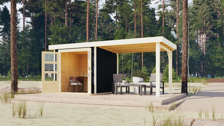 Karibu Woodfeeling Gartenhaus Askola 2/3/3,5/4/5/6 mit 280 cm Schleppdach