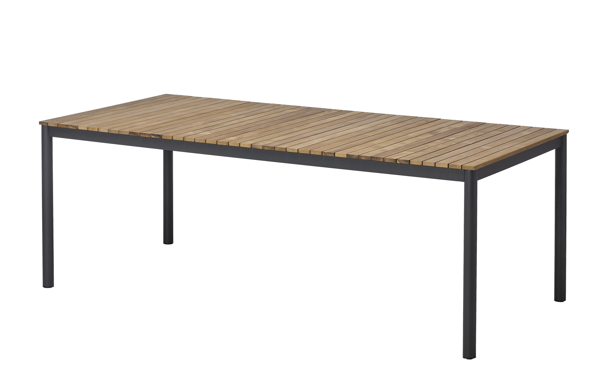 Cinas Gartentisch MOOD 208,5 x 100 cm, Aluminium Anthrazit / Teak