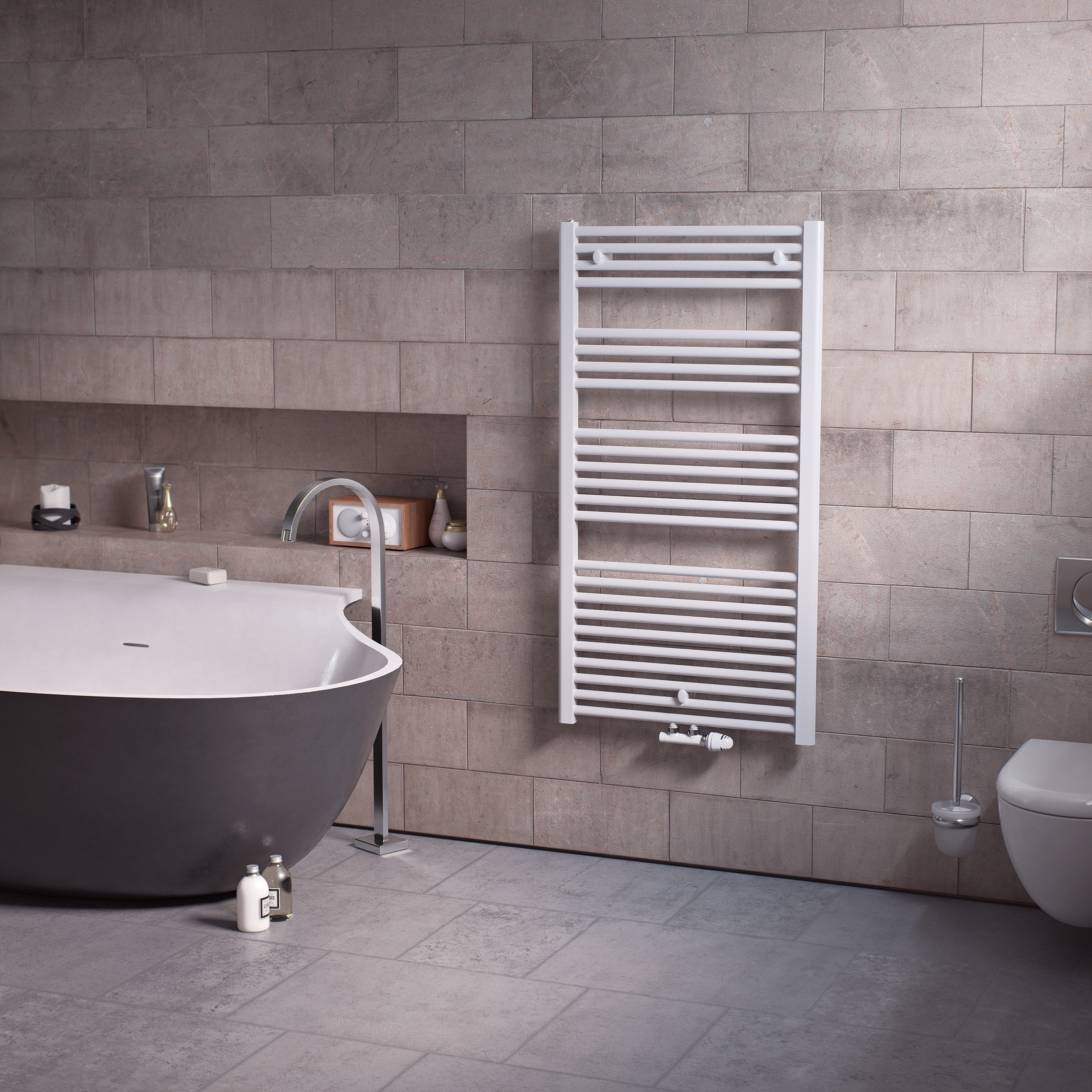 Ximax Badheizkörper ALPHA H: 1454 mm B: 500 mm T: 30 mm weiss RAL 9016 + MA