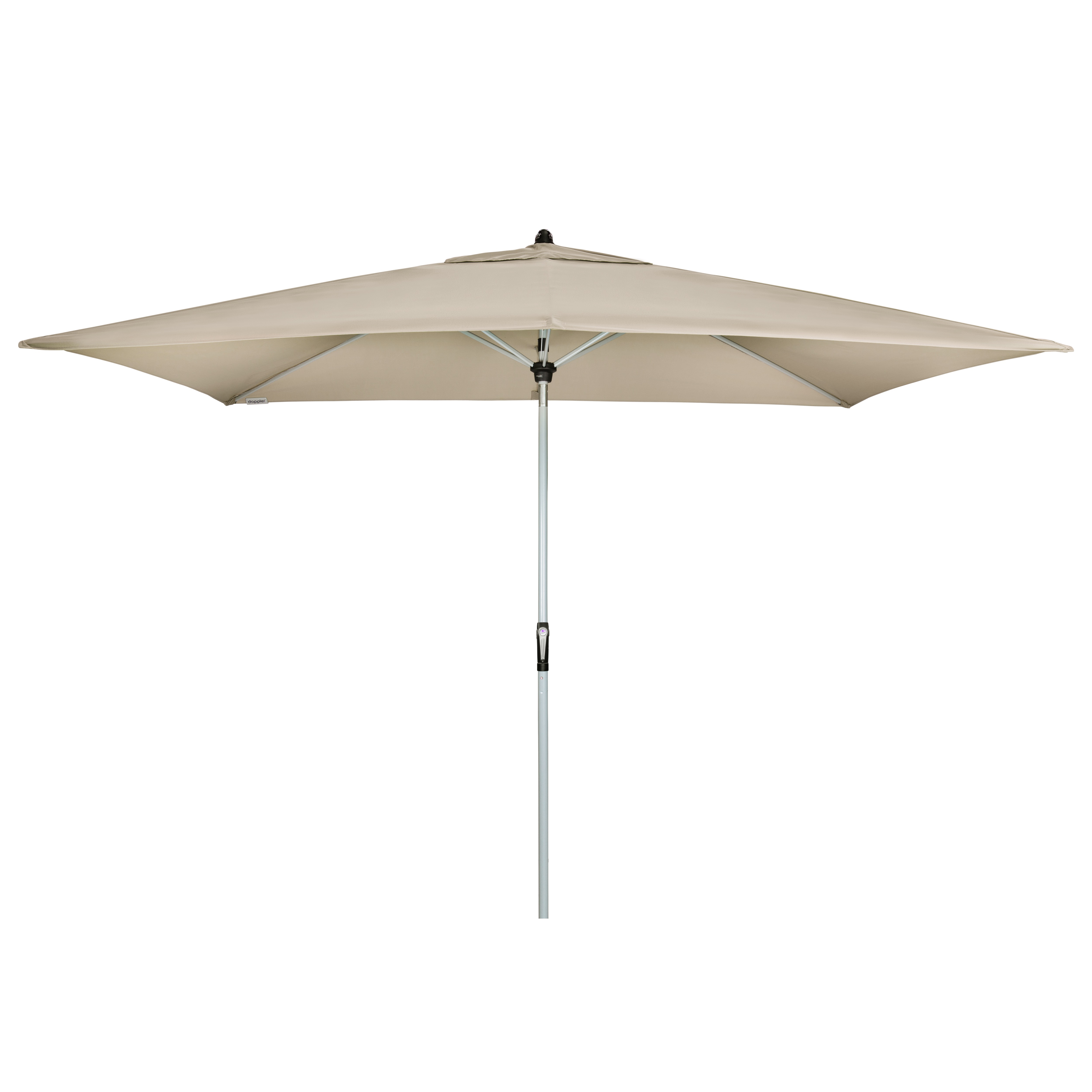 doppler Mittelmastschirm ACTIVE 300 x 200 Auto-Tilt, Aluminium Silber / Polyester 180 g/m² Natur