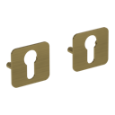 Vorschaubild Griffwerk Schlüsselrosettenpaar ONE abgerundet Profilzylinder Flachrosette Gold matt